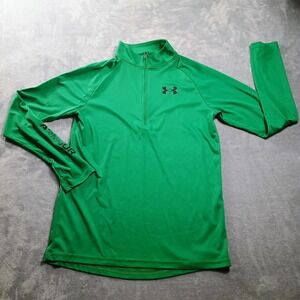 Under Armour Pullover Kids XL 18-20 Green 1/4 Zip Mock Neck Long Sleeve Top